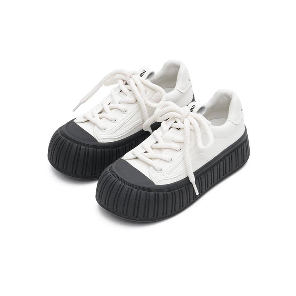 Women’s Platform Chunky Sports Sneakers – Ribbed Sole Leather Trainers - Image 2