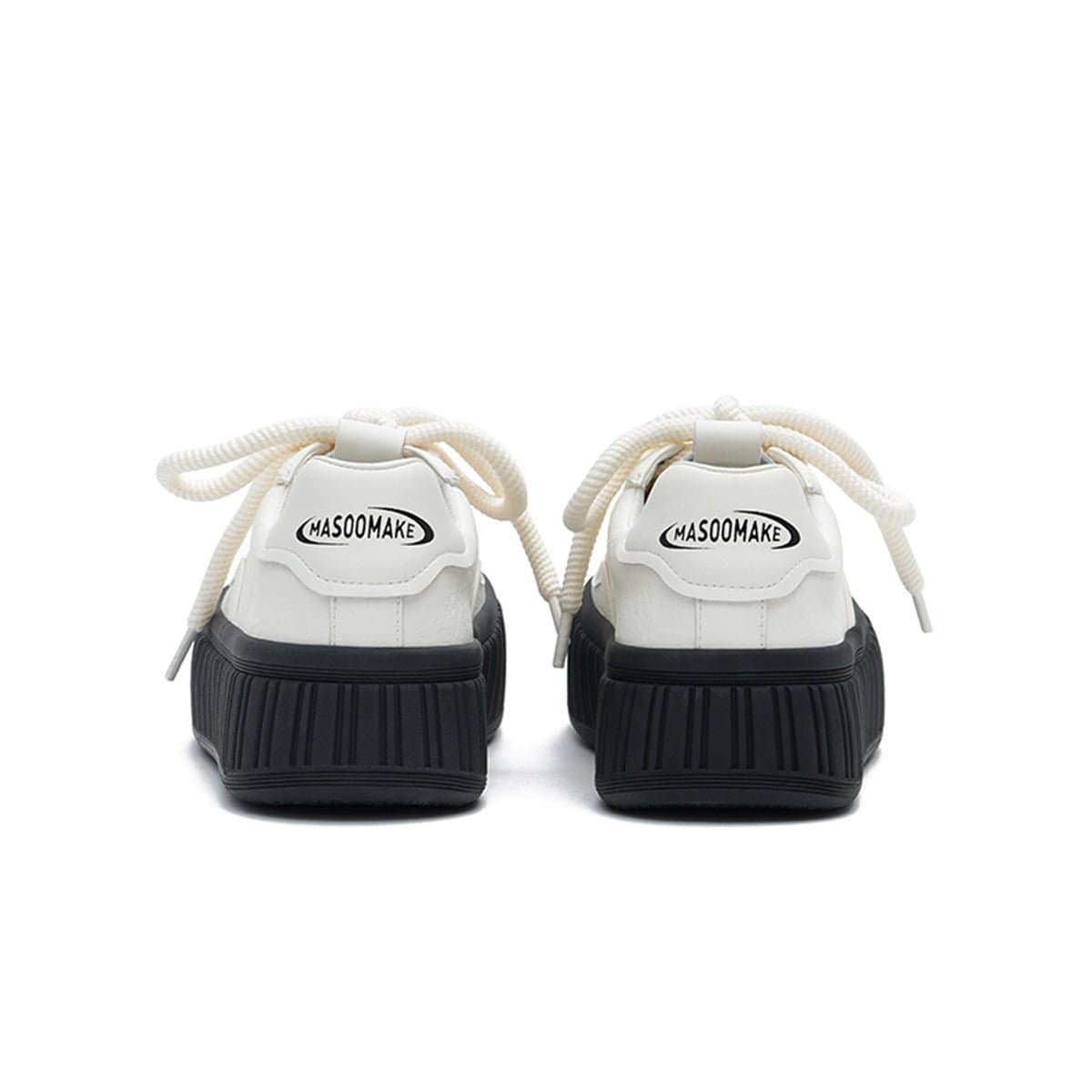 Women’s Platform Chunky Sports Sneakers – Ribbed Sole Leather Trainers - Image 4