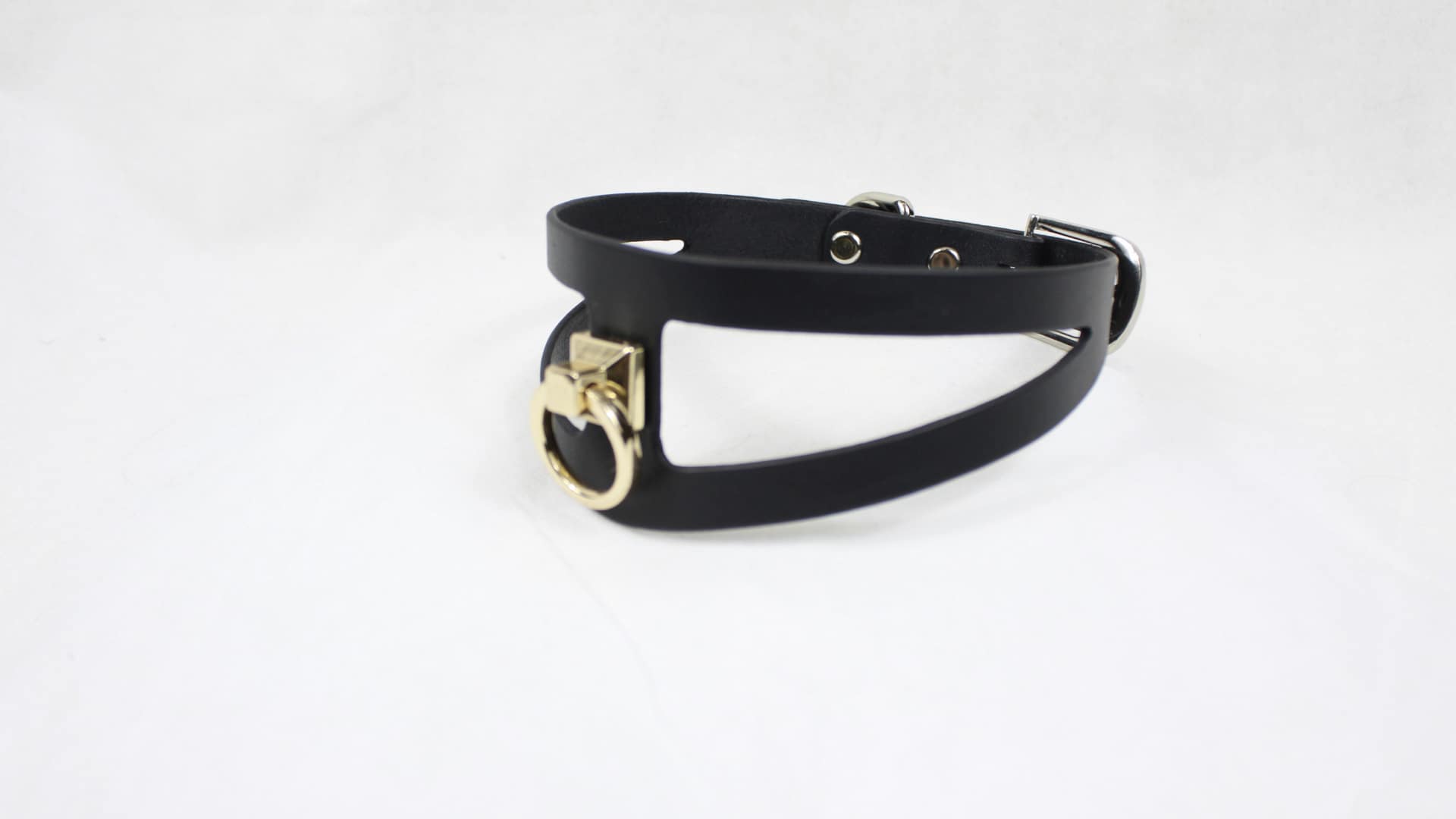 Black Leather BDSM Collar | Minimalist Gothic Submissive Collar - Image 2