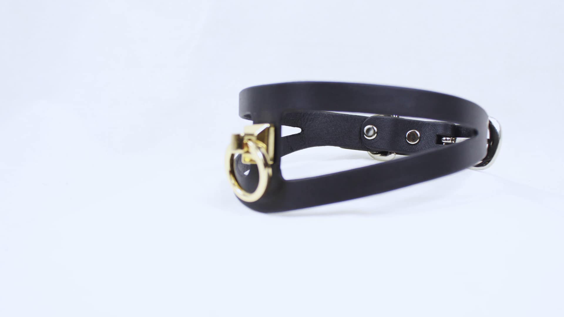 Black Leather BDSM Collar | Minimalist Gothic Submissive Collar - Image 3