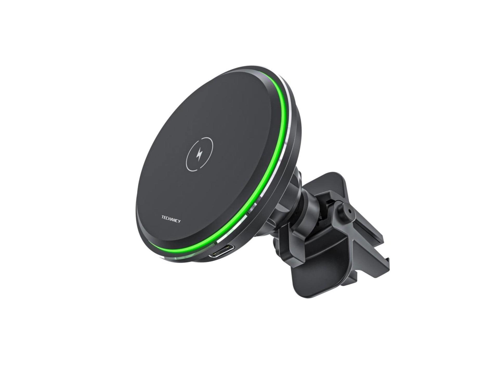 Techancy Suporte Para Telemóvel Com Carregador Sem Fios Para Automóvel TF2794, Carregamento Sem Fios De 15 W,