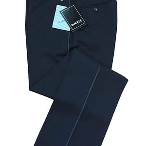 "Logan" Black Luxury Wool Blend Tuxedo Pants - Unhemmed