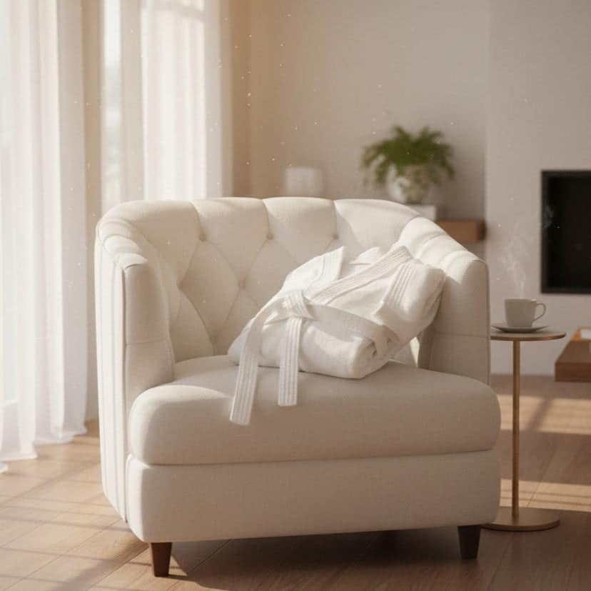 100% Ringspun Cotton White Sheared/Velour Bathrobes - Image 2